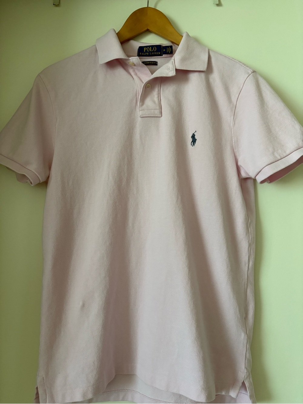 Ralph Lauren Men’s Polo Shirt in Light Pink with Navy Pony